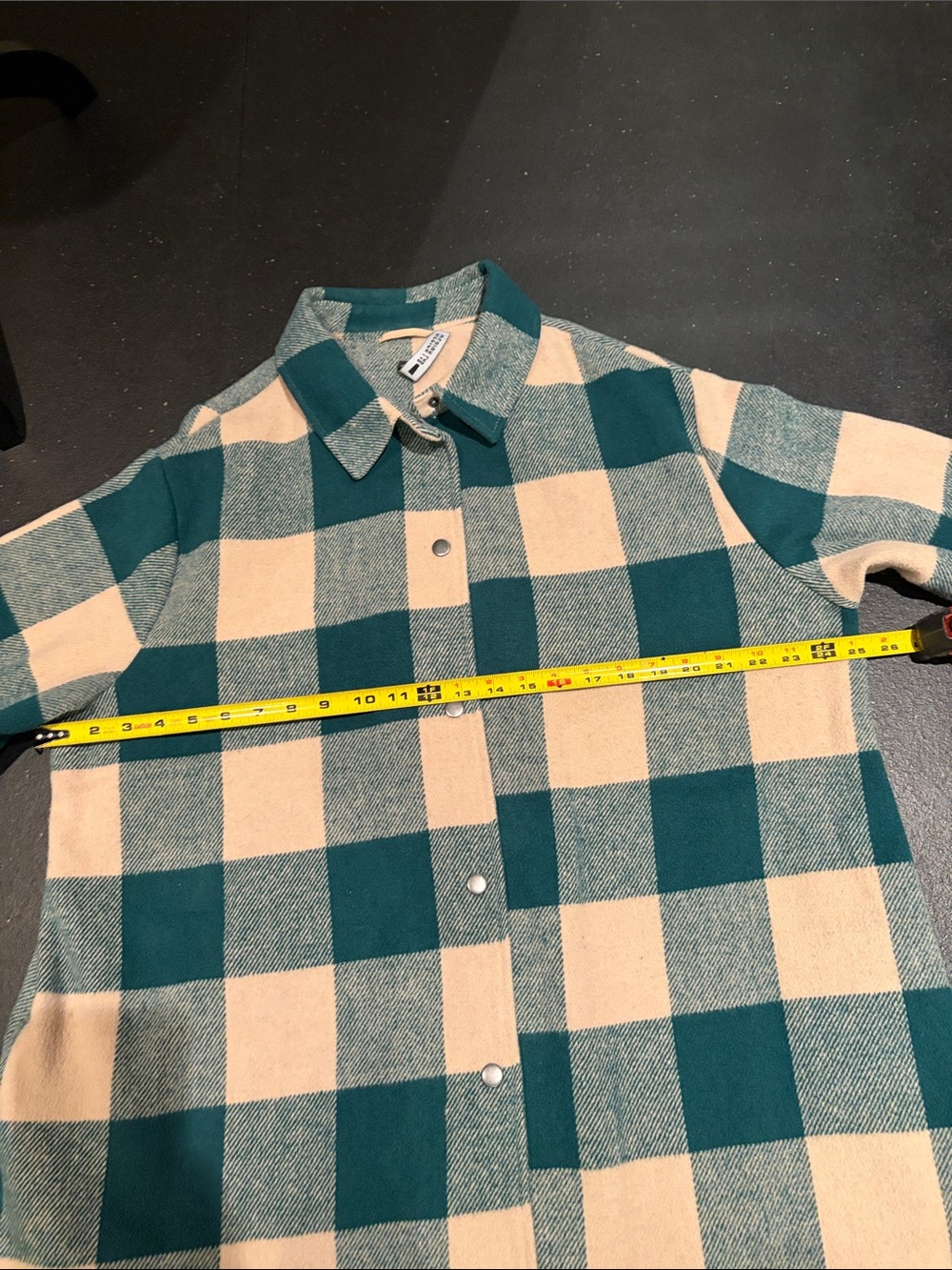 Design Lab Lord & Taylor Green & Cream Plaid Button-Front Coat - Picture 7 of 8